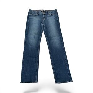 Paige Women's Blue Denim Jeans Low Rise Skyline Skinny Stretch Size 33 Inseam 29
